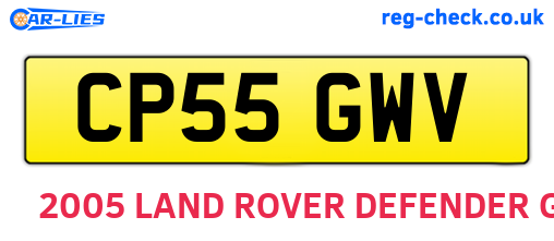 CP55GWV are the vehicle registration plates.