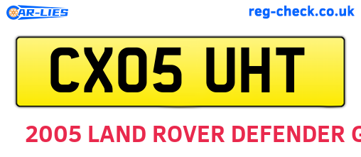 CX05UHT are the vehicle registration plates.