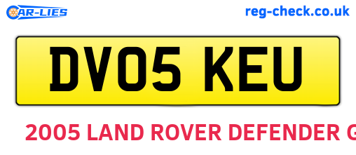 DV05KEU are the vehicle registration plates.
