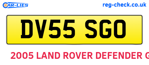 DV55SGO are the vehicle registration plates.