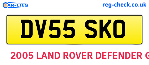 DV55SKO are the vehicle registration plates.