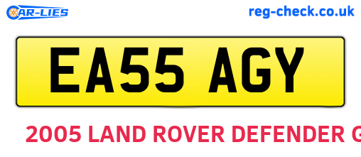 EA55AGY are the vehicle registration plates.