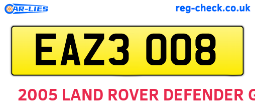EAZ3008 are the vehicle registration plates.