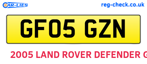 GF05GZN are the vehicle registration plates.