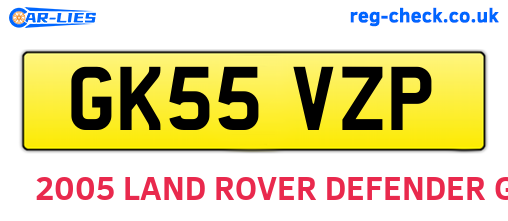 GK55VZP are the vehicle registration plates.