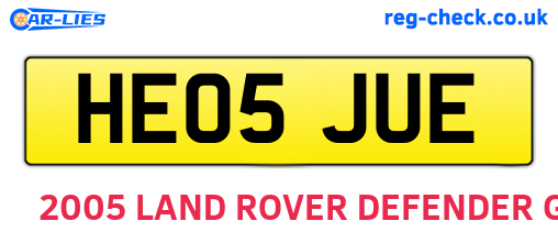 HE05JUE are the vehicle registration plates.