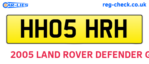 HH05HRH are the vehicle registration plates.