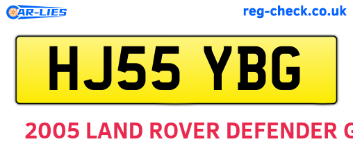 HJ55YBG are the vehicle registration plates.