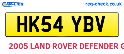 HK54YBV are the vehicle registration plates.