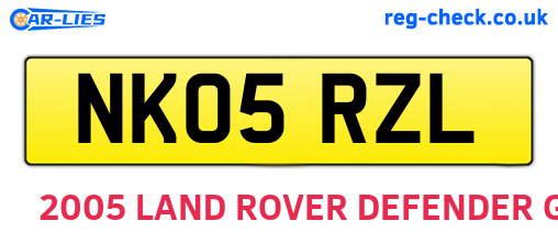 NK05RZL are the vehicle registration plates.