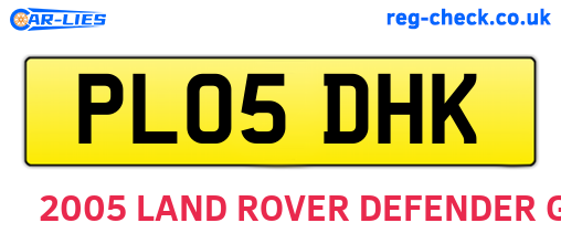 PL05DHK are the vehicle registration plates.