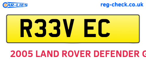 R33VEC are the vehicle registration plates.