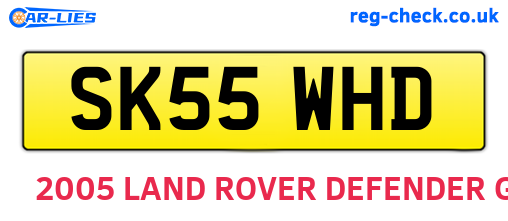 SK55WHD are the vehicle registration plates.
