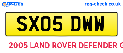 SX05DWW are the vehicle registration plates.