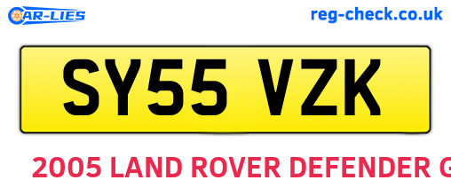 SY55VZK are the vehicle registration plates.