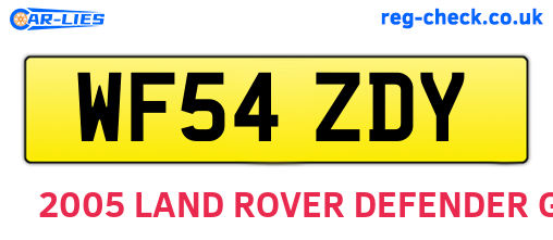 WF54ZDY are the vehicle registration plates.