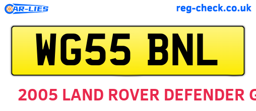 WG55BNL are the vehicle registration plates.