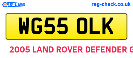 WG55OLK are the vehicle registration plates.