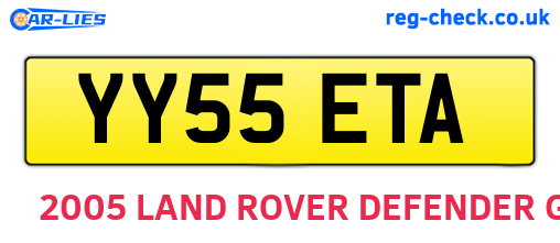 YY55ETA are the vehicle registration plates.