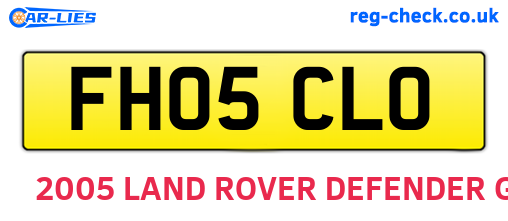 FH05CLO are the vehicle registration plates.