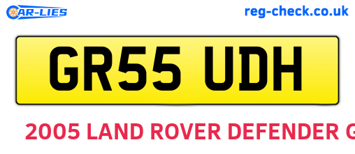 GR55UDH are the vehicle registration plates.