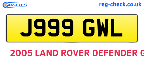 J999GWL are the vehicle registration plates.