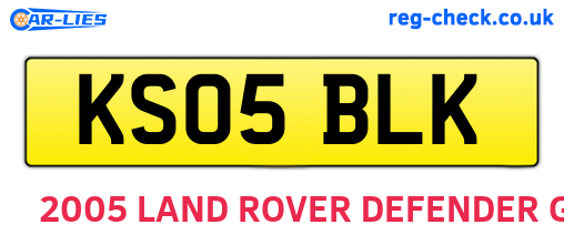 KS05BLK are the vehicle registration plates.