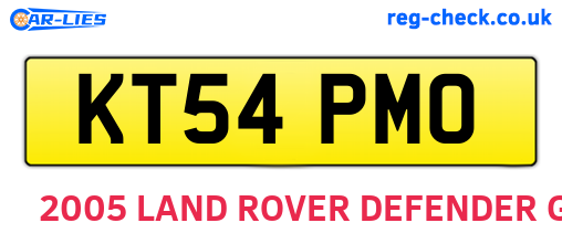 KT54PMO are the vehicle registration plates.