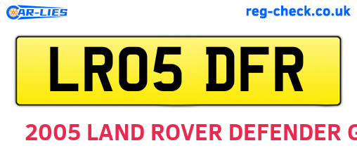 LR05DFR are the vehicle registration plates.