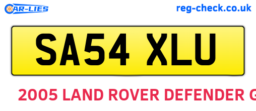 SA54XLU are the vehicle registration plates.