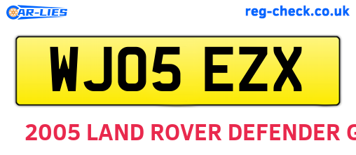 WJ05EZX are the vehicle registration plates.