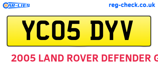 YC05DYV are the vehicle registration plates.