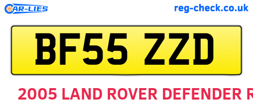 BF55ZZD are the vehicle registration plates.