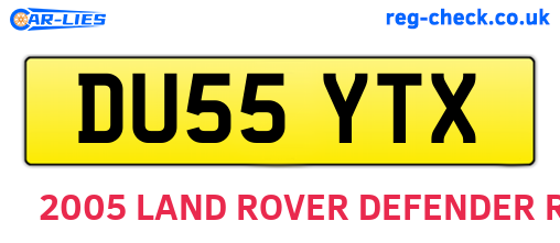 DU55YTX are the vehicle registration plates.