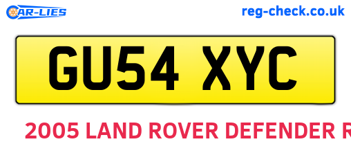 GU54XYC are the vehicle registration plates.