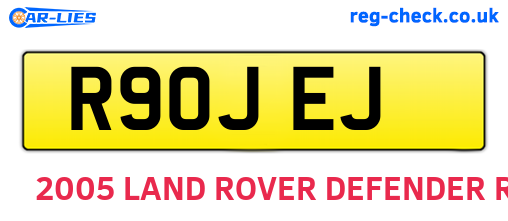 R90JEJ are the vehicle registration plates.