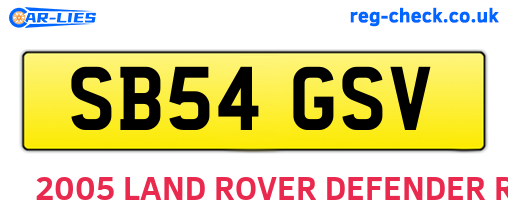 SB54GSV are the vehicle registration plates.
