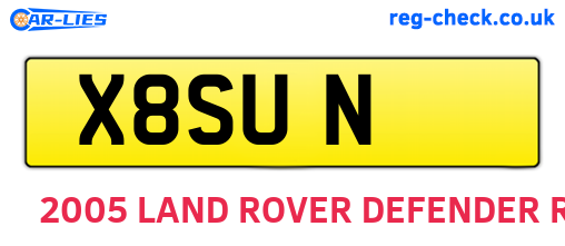 X8SUN are the vehicle registration plates.