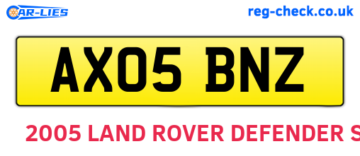 AX05BNZ are the vehicle registration plates.