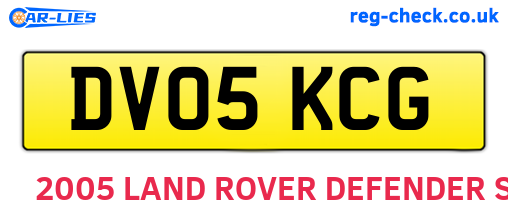 DV05KCG are the vehicle registration plates.