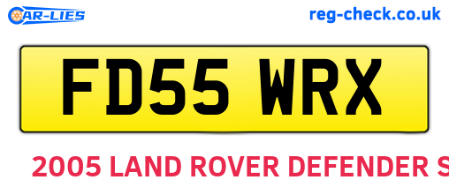 FD55WRX are the vehicle registration plates.