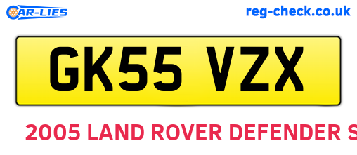 GK55VZX are the vehicle registration plates.
