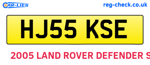 HJ55KSE are the vehicle registration plates.