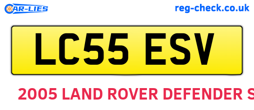 LC55ESV are the vehicle registration plates.