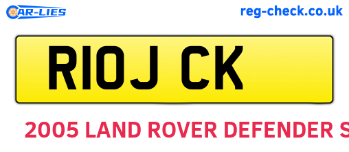 R10JCK are the vehicle registration plates.