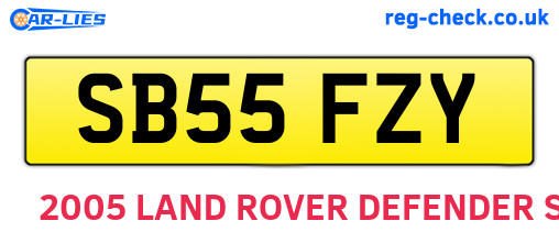 SB55FZY are the vehicle registration plates.
