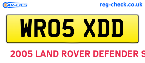WR05XDD are the vehicle registration plates.