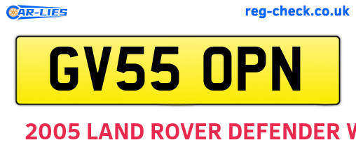 GV55OPN are the vehicle registration plates.