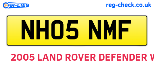 NH05NMF are the vehicle registration plates.