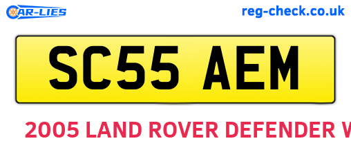 SC55AEM are the vehicle registration plates.